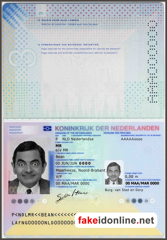 Netherlands Passport PSD Template